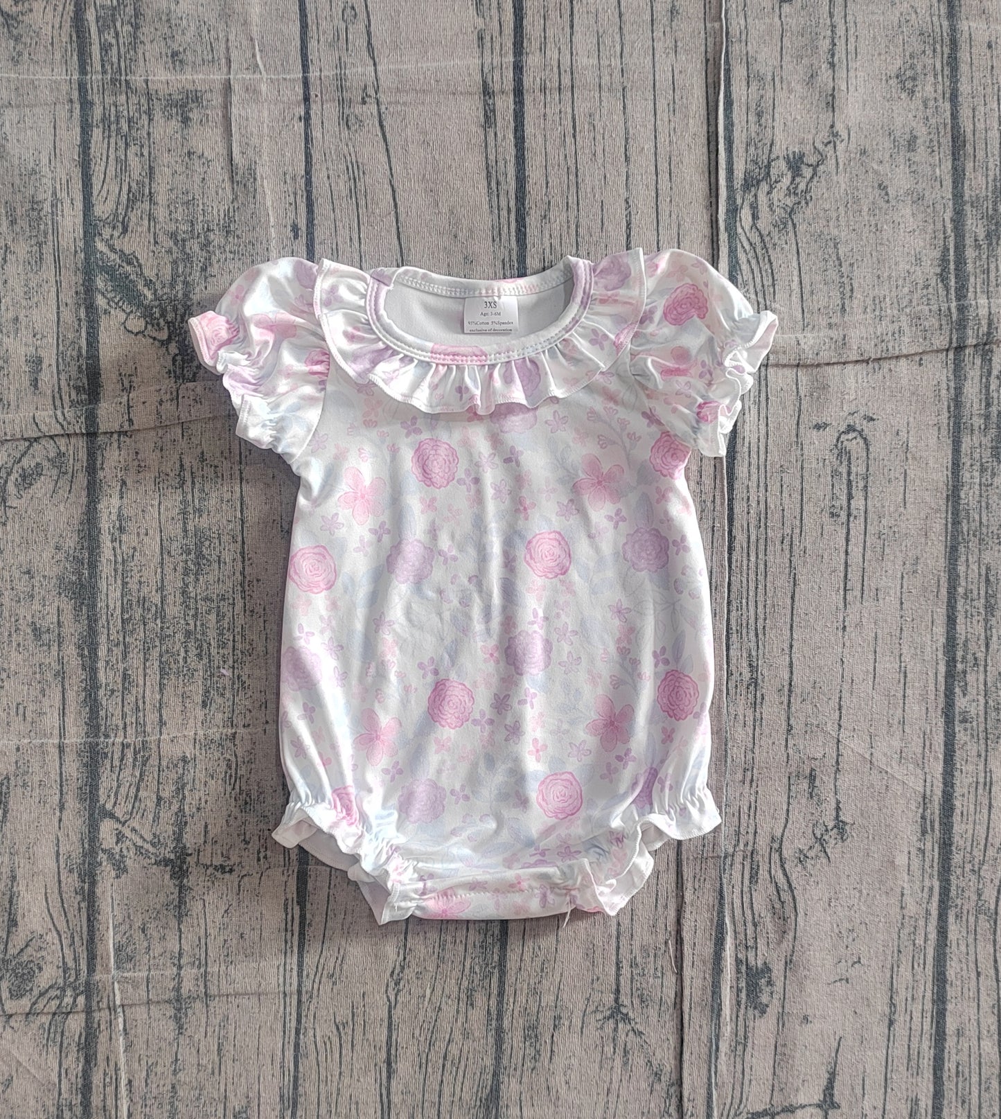 Pre-order short sleeve flower floral bubble