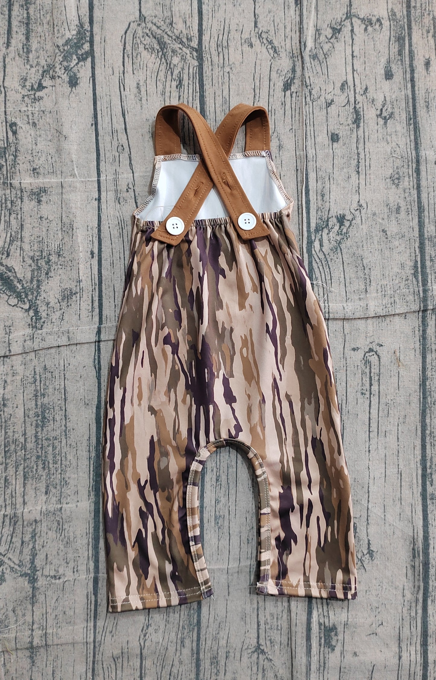 pre order strap camo jumpsuit boy (do embroidery)