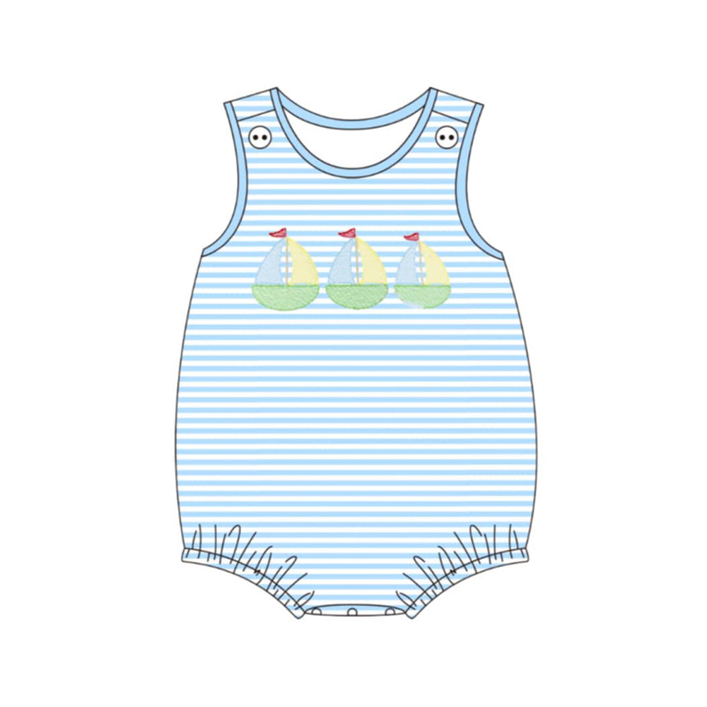Pre order sailboat boy bubble romper