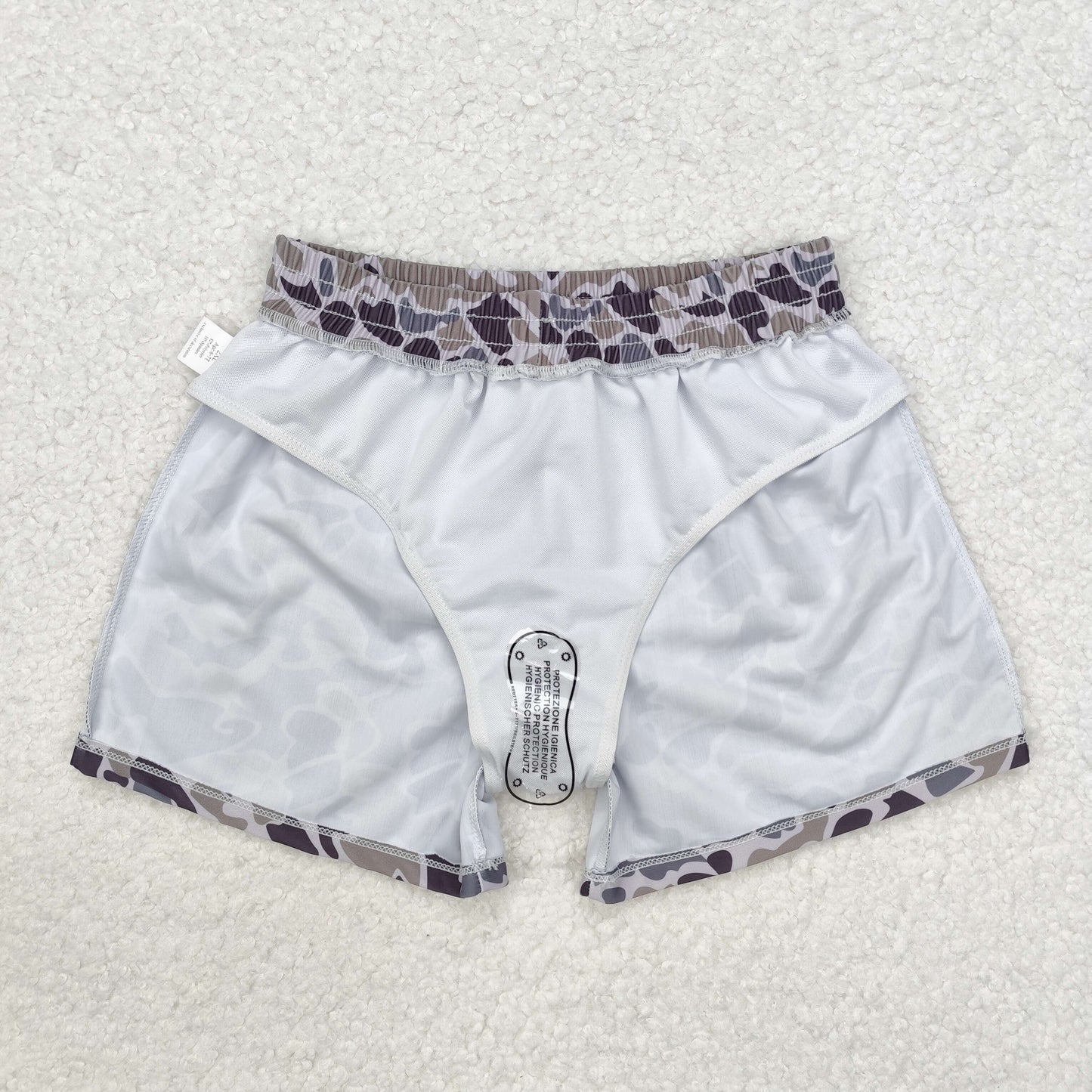 SS0079 Baby Boys Gray Camouflage Swim Trunks D 5.14