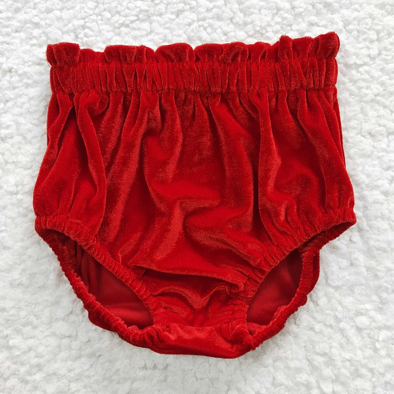 SS0103 Red Gold Velvet Bummies Set