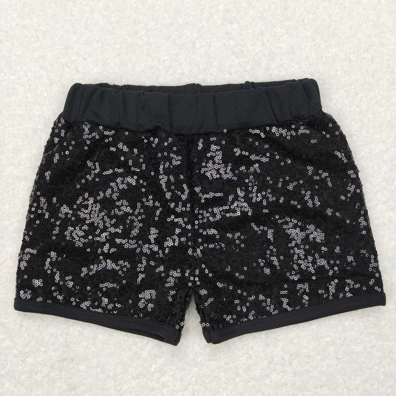 SS0121 black sequin shorts
