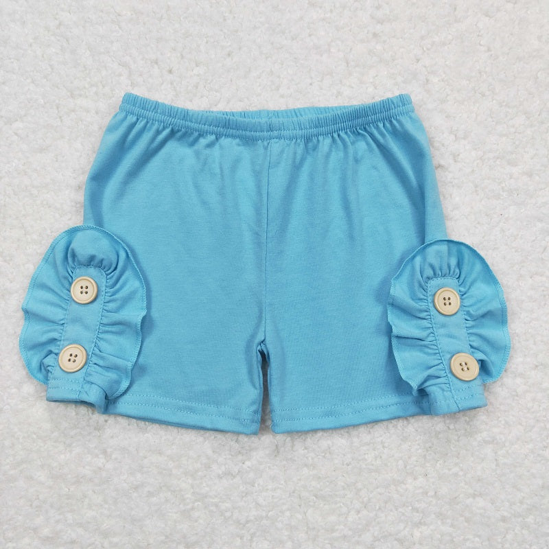 SS0191 Buttoned sky blue lace shorts D 4.12