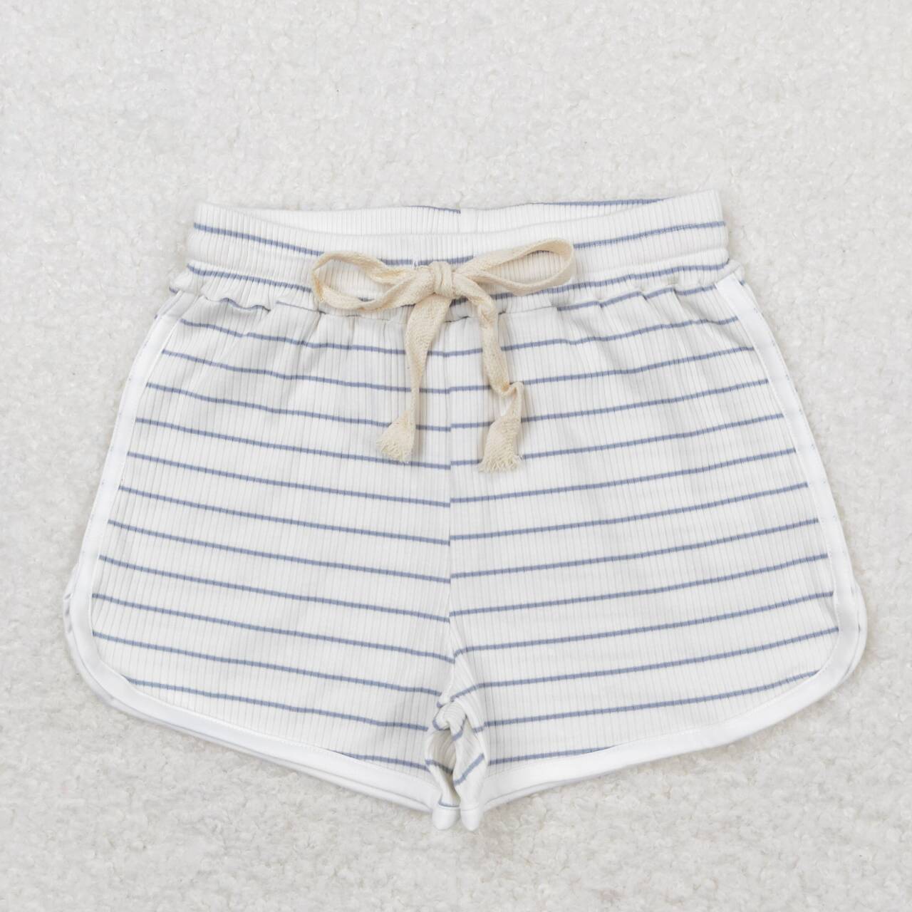 SS0334 Blue pinstripe white shorts