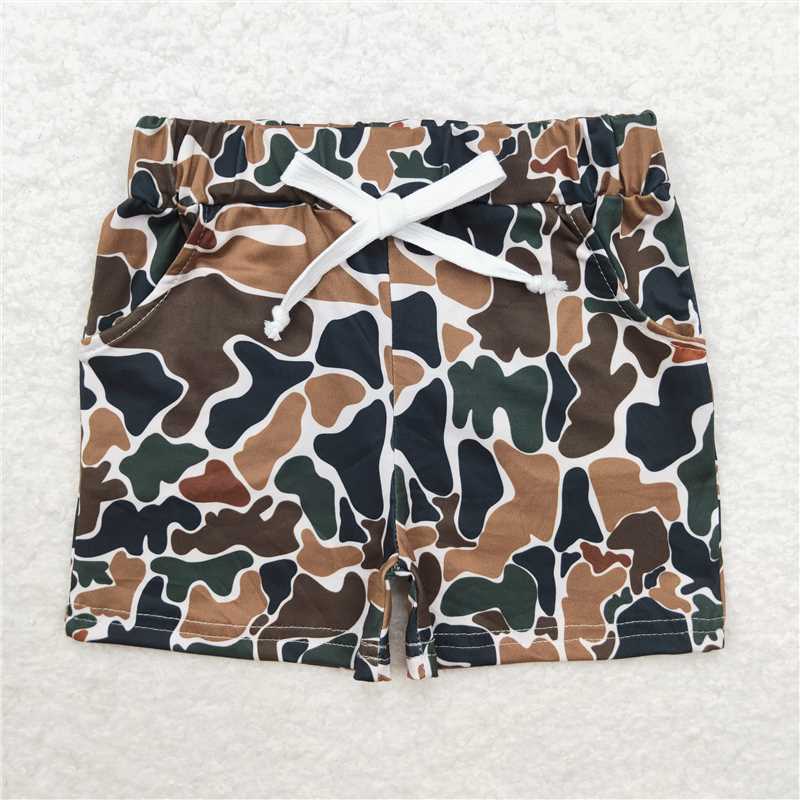 BSSO1102 Camouflage Beige Short Sleeve Shorts Set