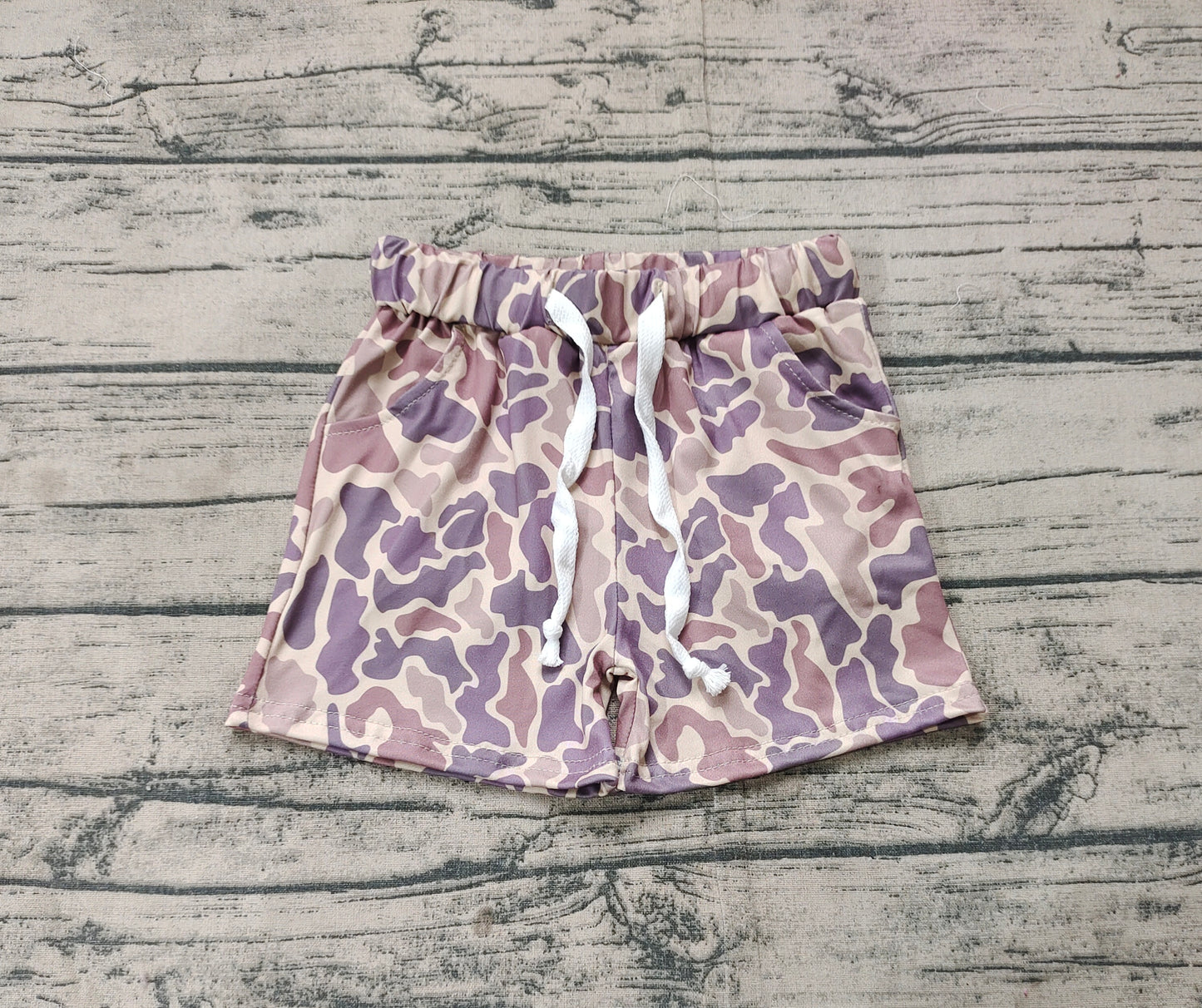 SS0372 Boys Camouflage Light Brown Shorts