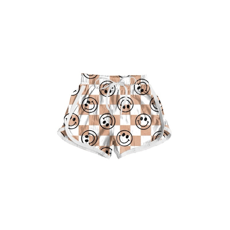 presale SS0407 Smiley Face Brown Plaid Shorts 2024 11.13