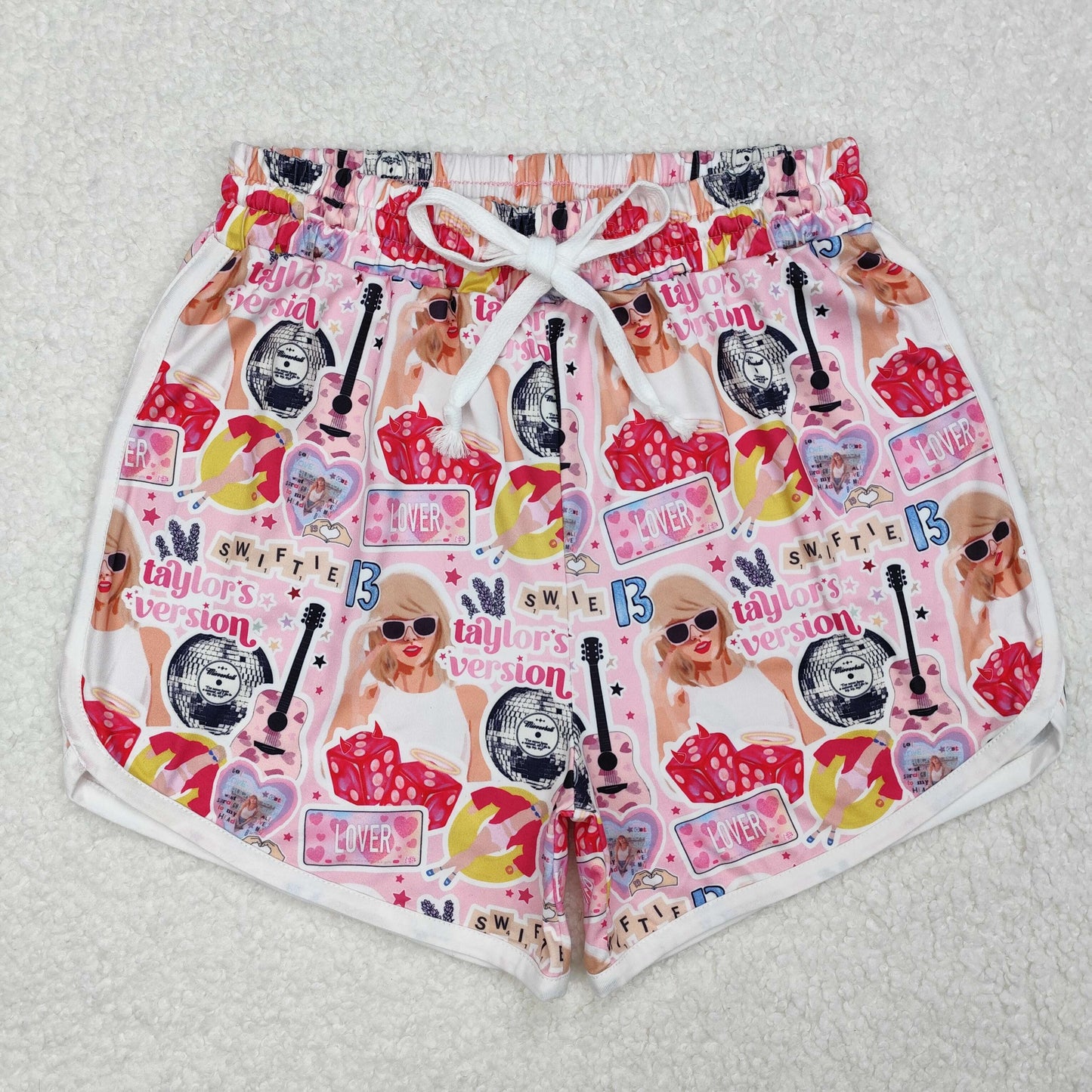 SS0420 Adult Women Pink Singer Lover Summer Shorts