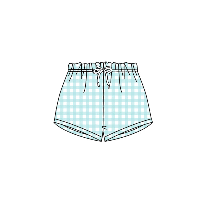 presale SS0455 Baby Girls Green Checkered Shorts Bottoms 2025 2.17