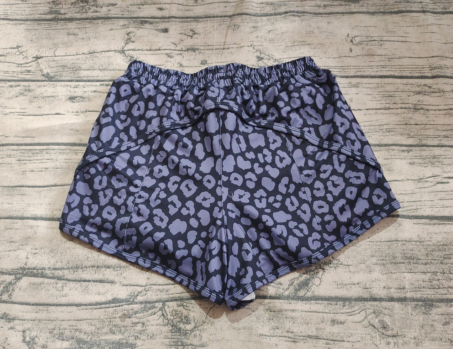 SS0471 Adult Women Black Leopard Yoga Summer Shorts D 4.11