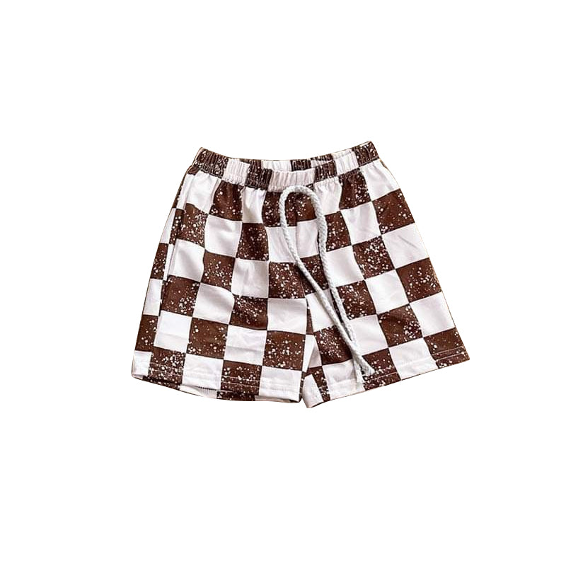presale SS0514 Baby Boys Khaki White Plaid Shorts Bottoms D 3.20