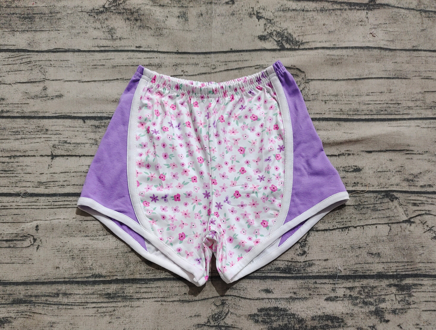 SS0524 Baby Girls Lavender Floral Strawberry Shorts Bottoms D 4.22
