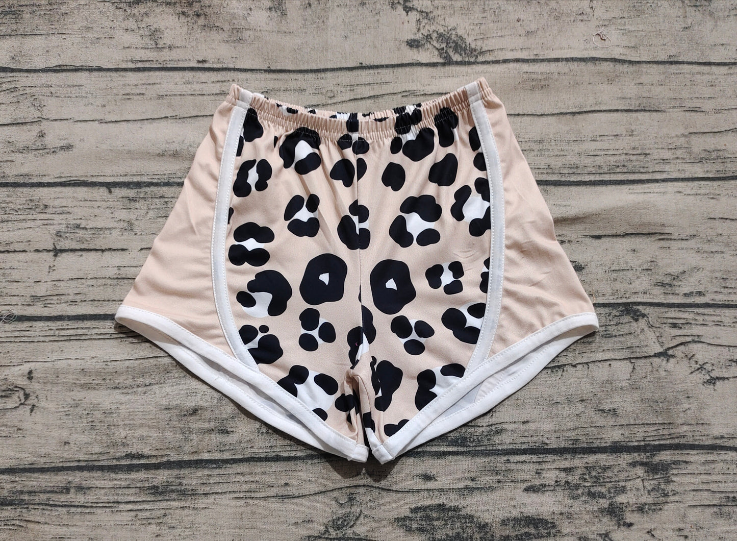 SS0526 Black leopard print khaki shorts D 5.28