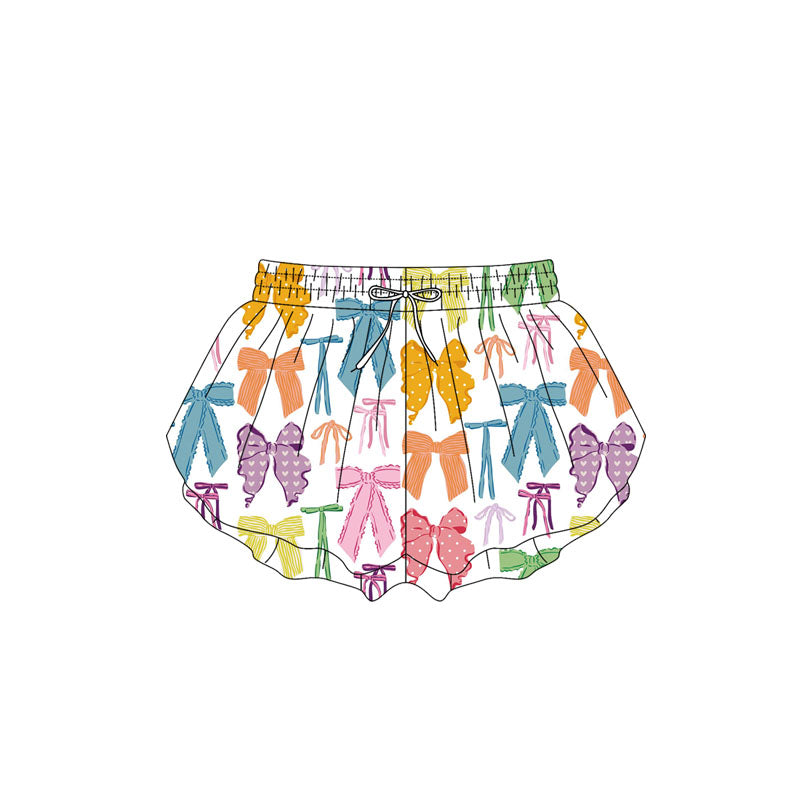 presale SS0579 Baby Girls Colorful Bows Summer Shorts Bottoms D 4.2