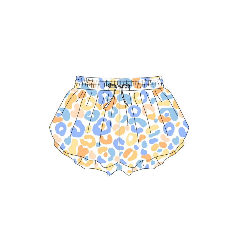 presale SS0591 Baby Girls Blue Yellow Leopard Summer Shorts Bottoms D 4.2