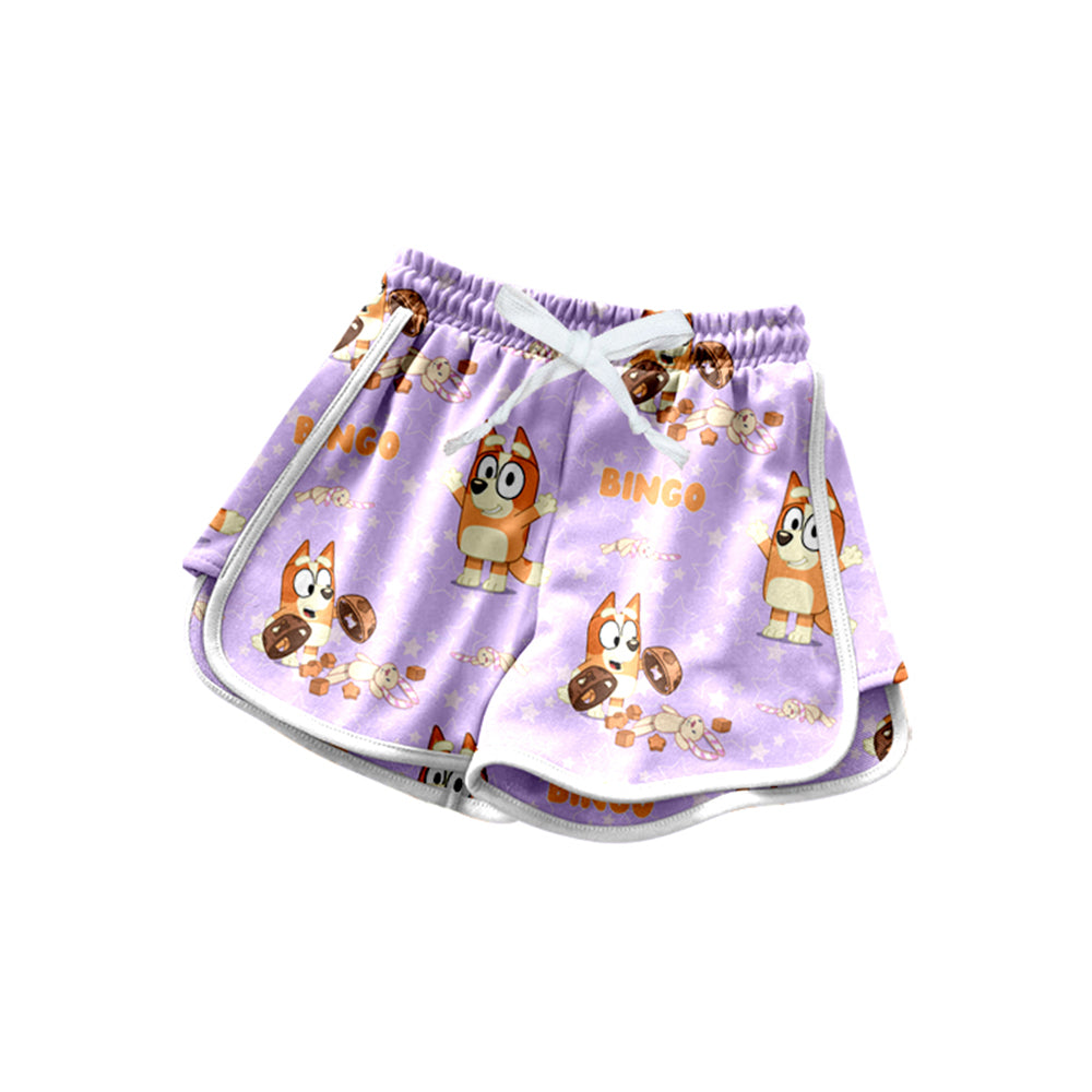 presale SS0605 Baby Girls Cartoon Dogs Lavender Shorts Bottoms D 4.12