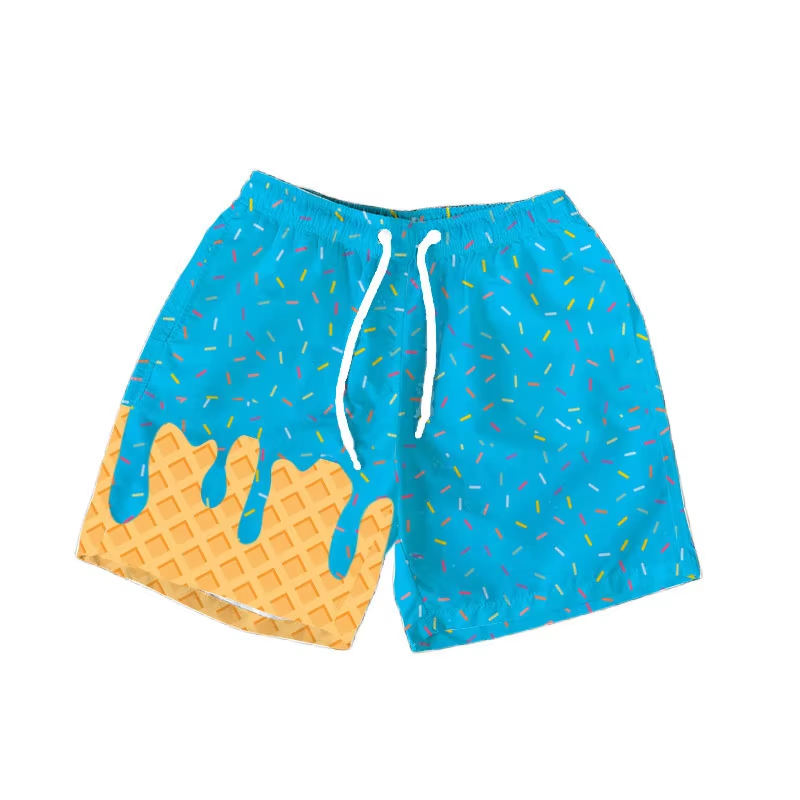 SS0619 Baby Girls Blue Ice Cream Drip Summer Shorts Bottoms D 816