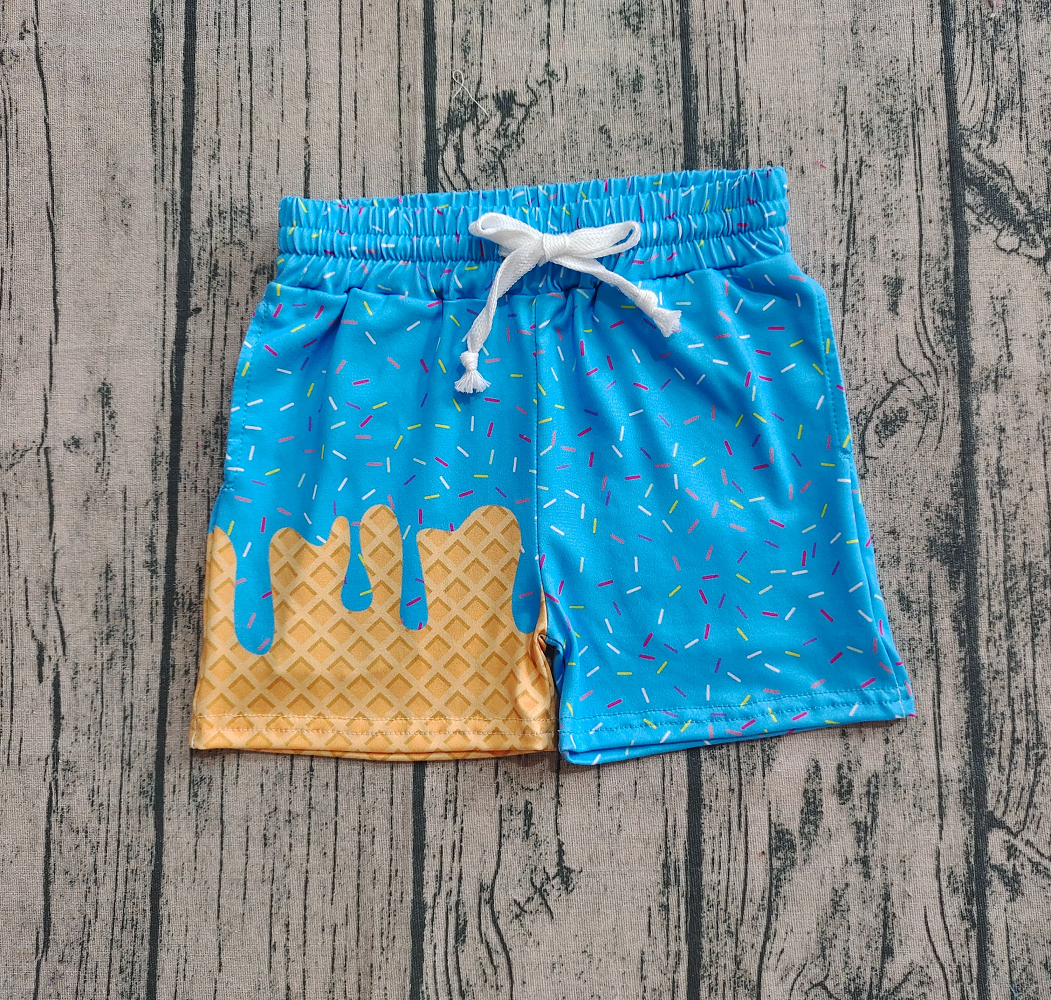 SS0619 Baby Girls Blue Ice Cream Drip Summer Shorts Bottoms D 816