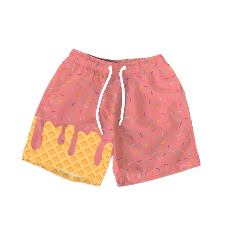presale SS0622 Baby Girls Peach Ice Cream Drip Summer Shorts Bottoms D 6.10