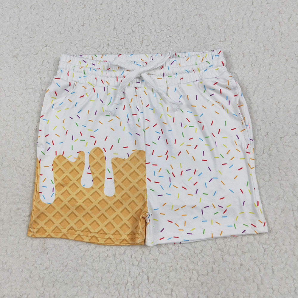 SS0625 Baby Girls White Ice Cream Drip Summer Shorts Bottoms D 816