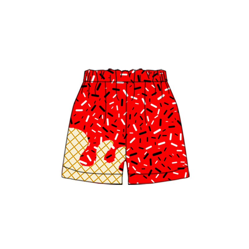 SS0637 Baby Boys Red Drip Team Shorts Bottom D 902