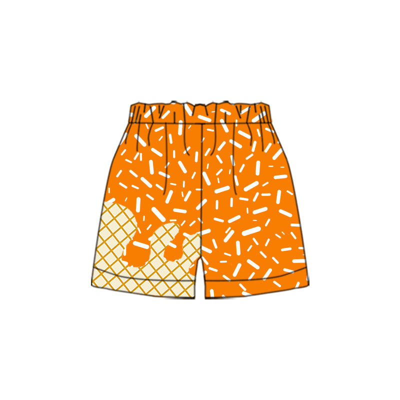 SS0639 Baby Boys Orange Drip Team Shorts Bottom D 829