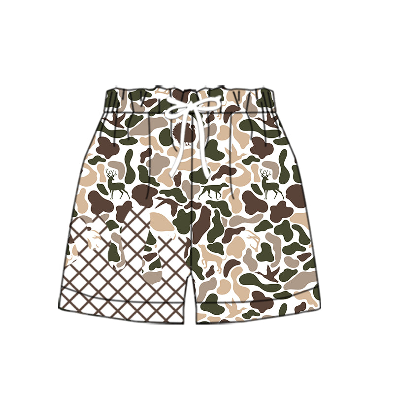SS0652 Baby Boys Dog Duck Deer Camo Drip Team Shorts Bottom D 1024