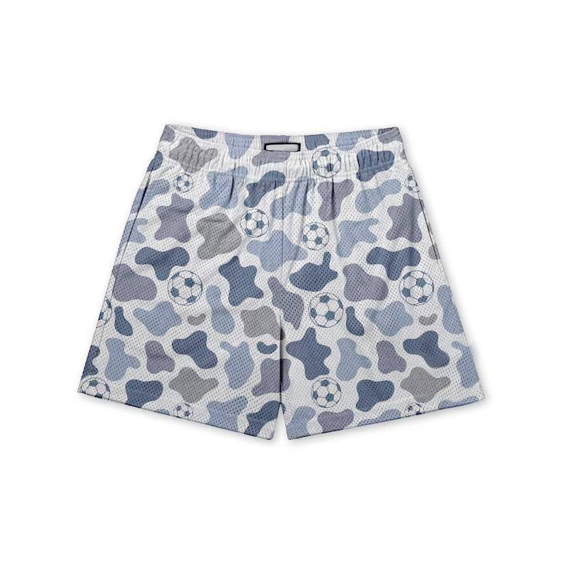 presale SS0655 Baby Boys Blue Camo Footballs Team Pockets Shorts Bottom D 922