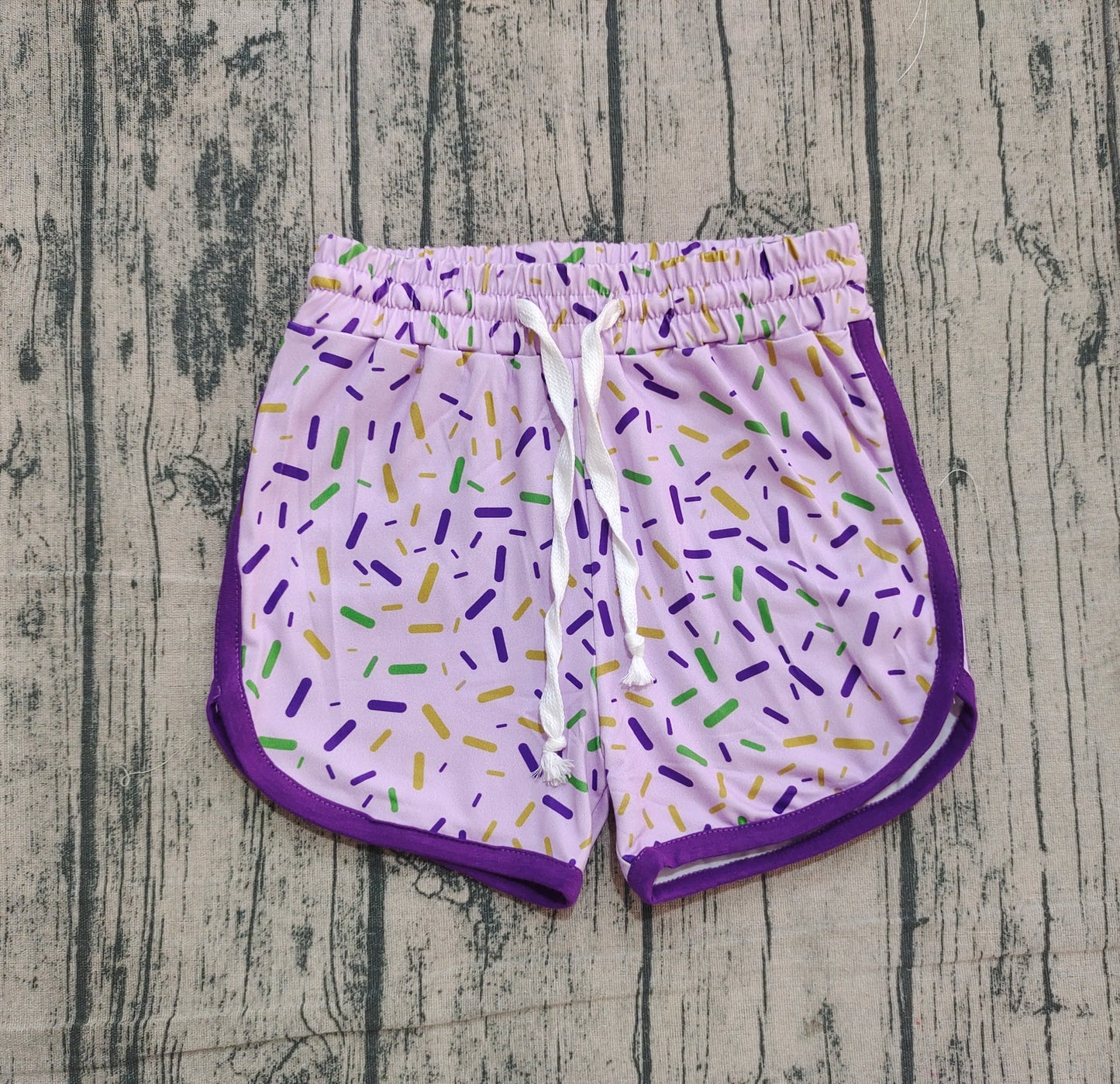 SS0656 Baby Girls Mardigras Sprinkles Team Shorts Bottom D 1014