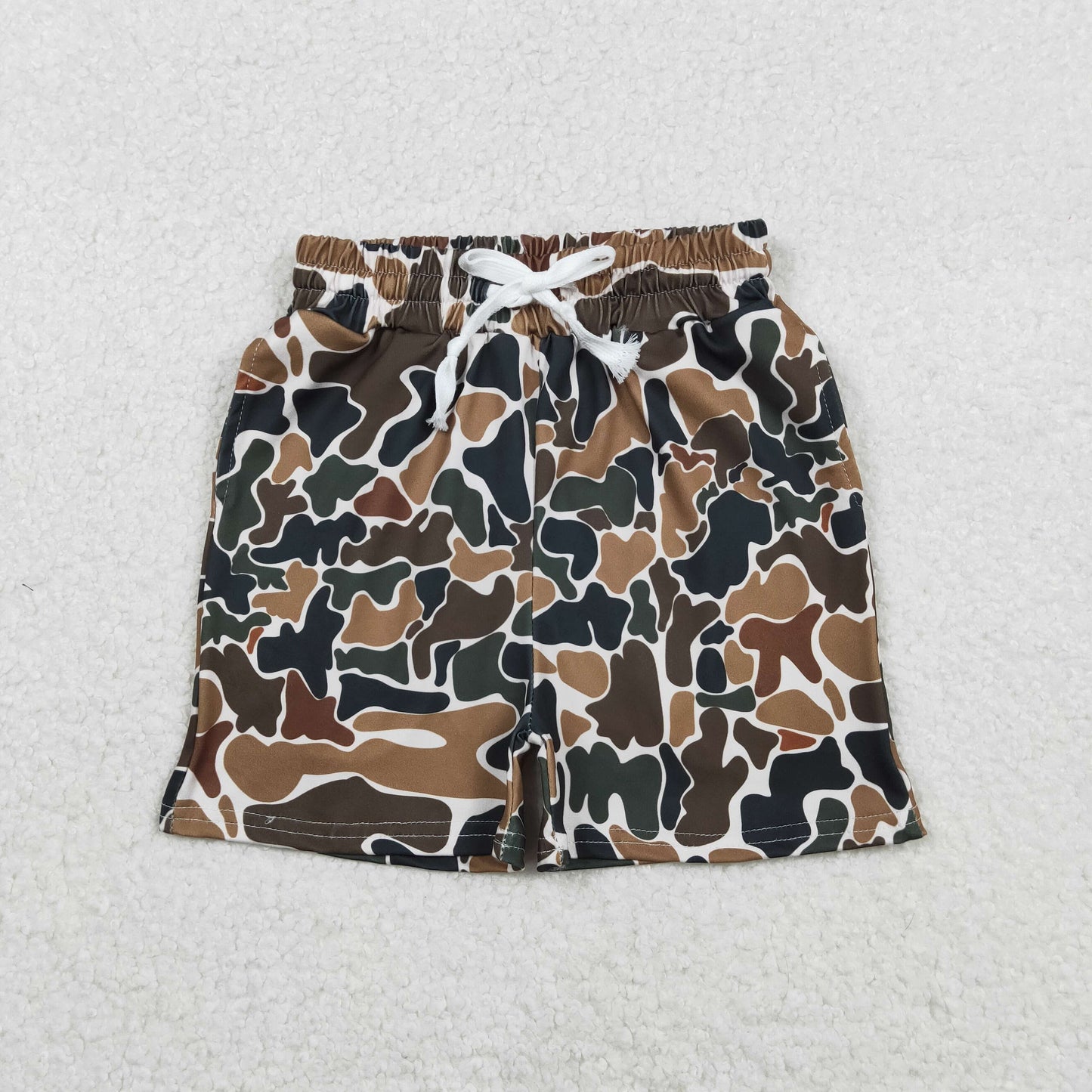 SS0732 Baby Boys Southern Dark Brown Camo Pockets Shorts Bottom D 1208
