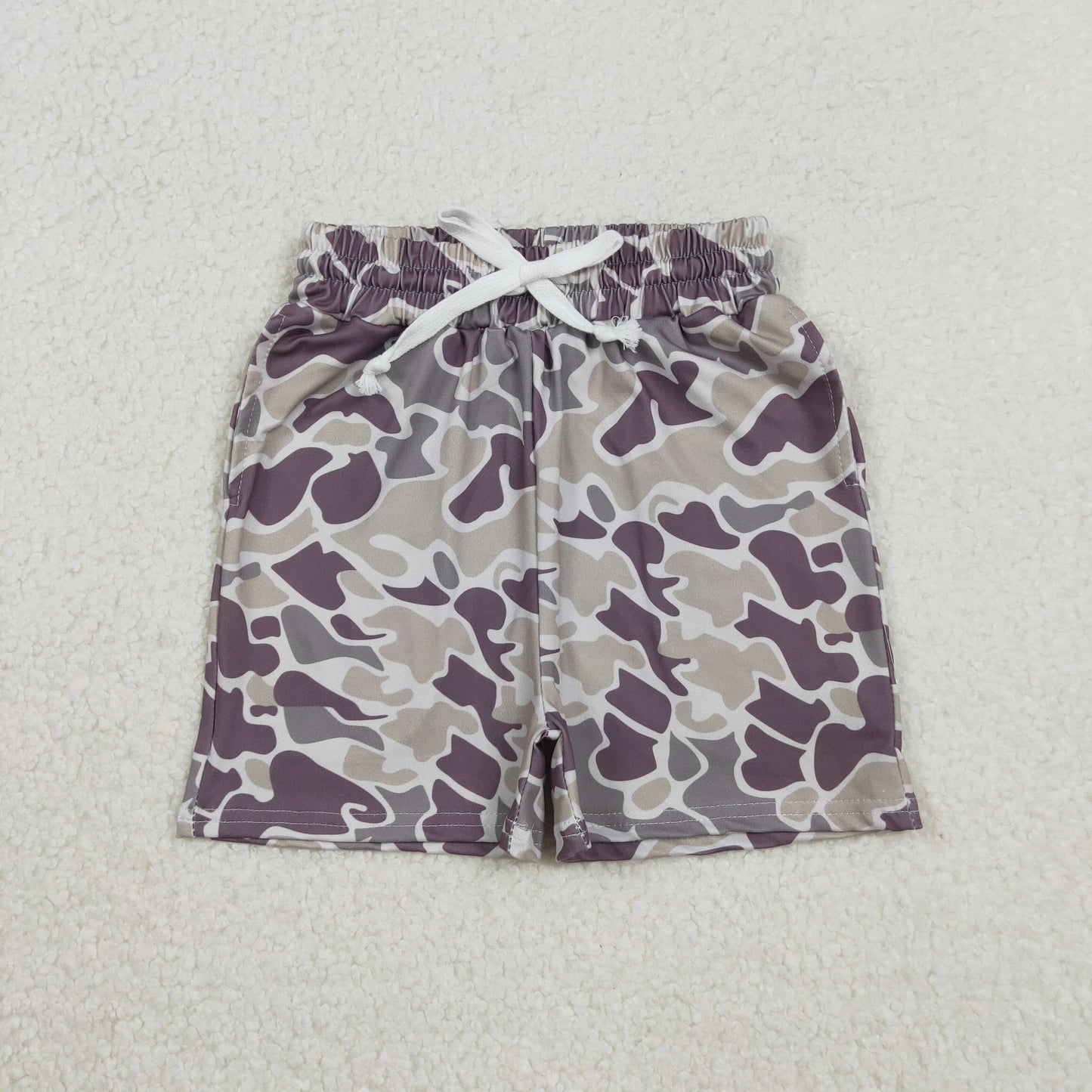 SS0733 Baby Boys Southern Dark Khaki Camo Pockets Shorts Bottom D 1208