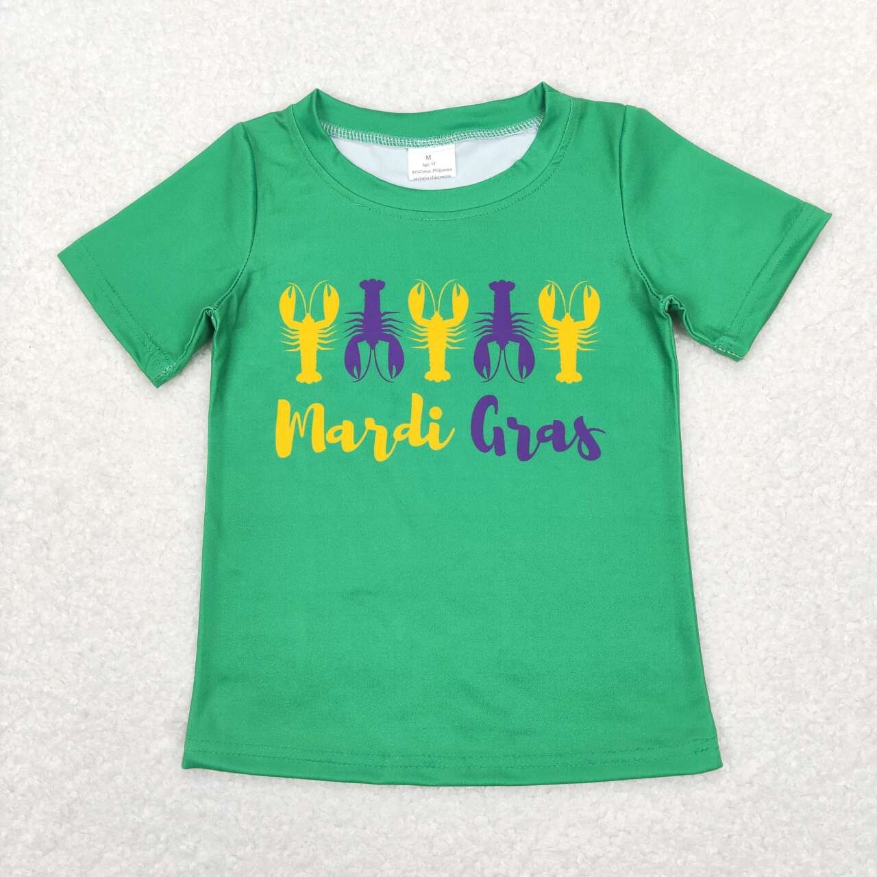 kids mardi gras green tee