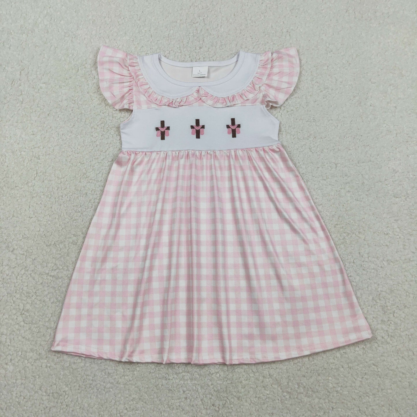 pink plaid easter cross dress