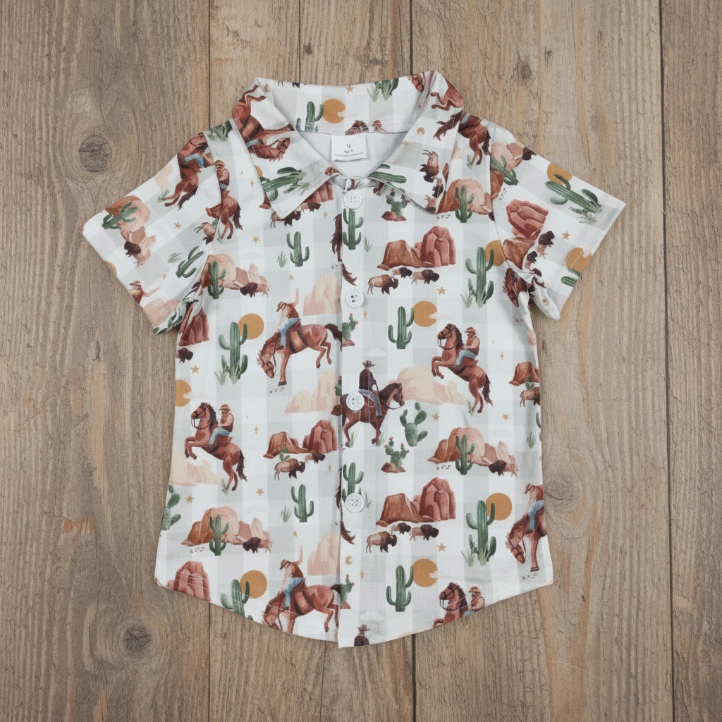 western rodeo button down t-shirt