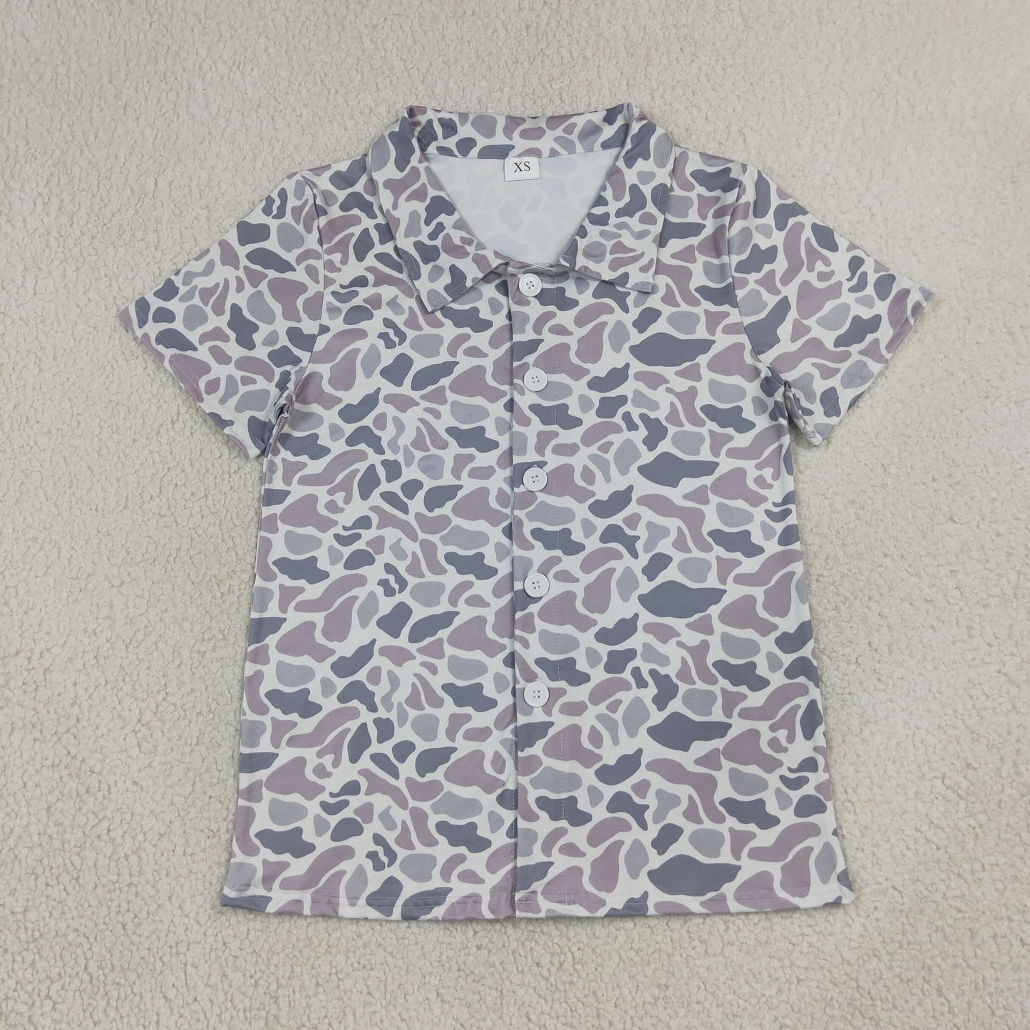man short sleeve gray camo button down shirt adult clothes