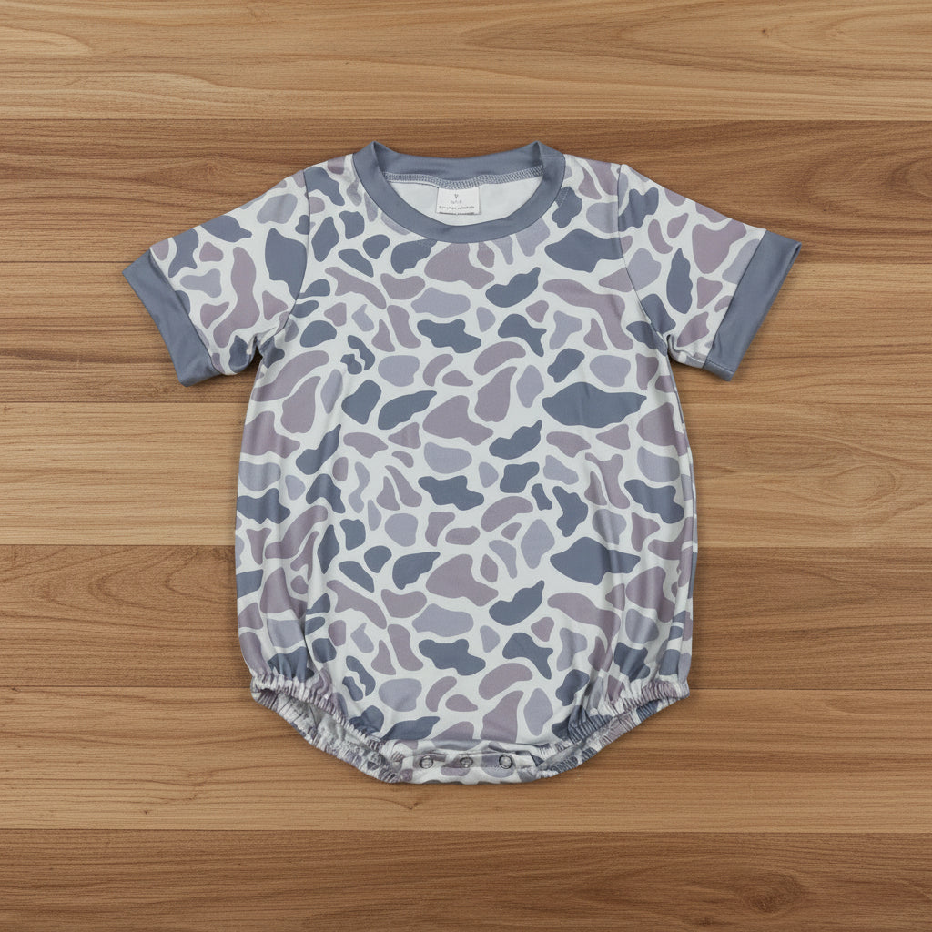 grey camo short sleeve bubble