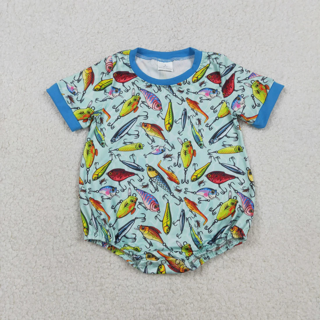 Sibling fish hook polo tee and bubble