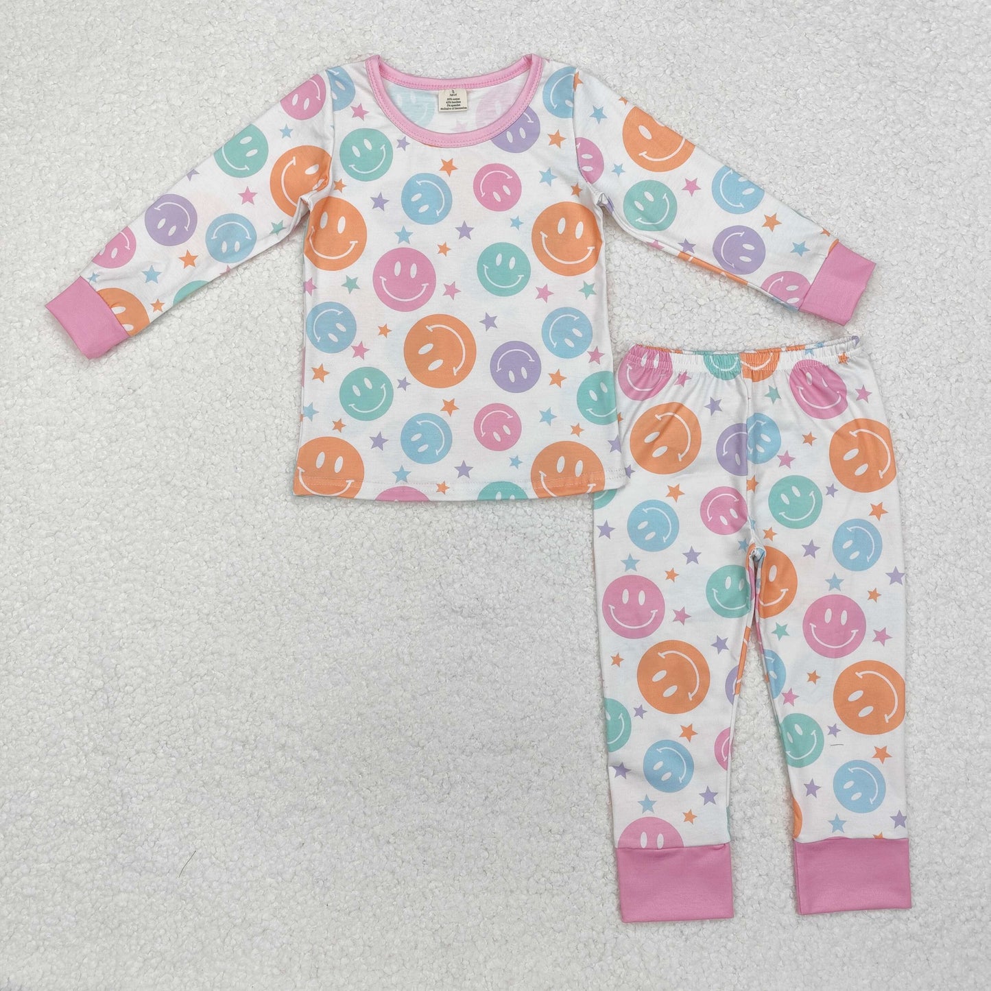 GLP1694 Star Color Long Sleeve Long Pants Pajama Set