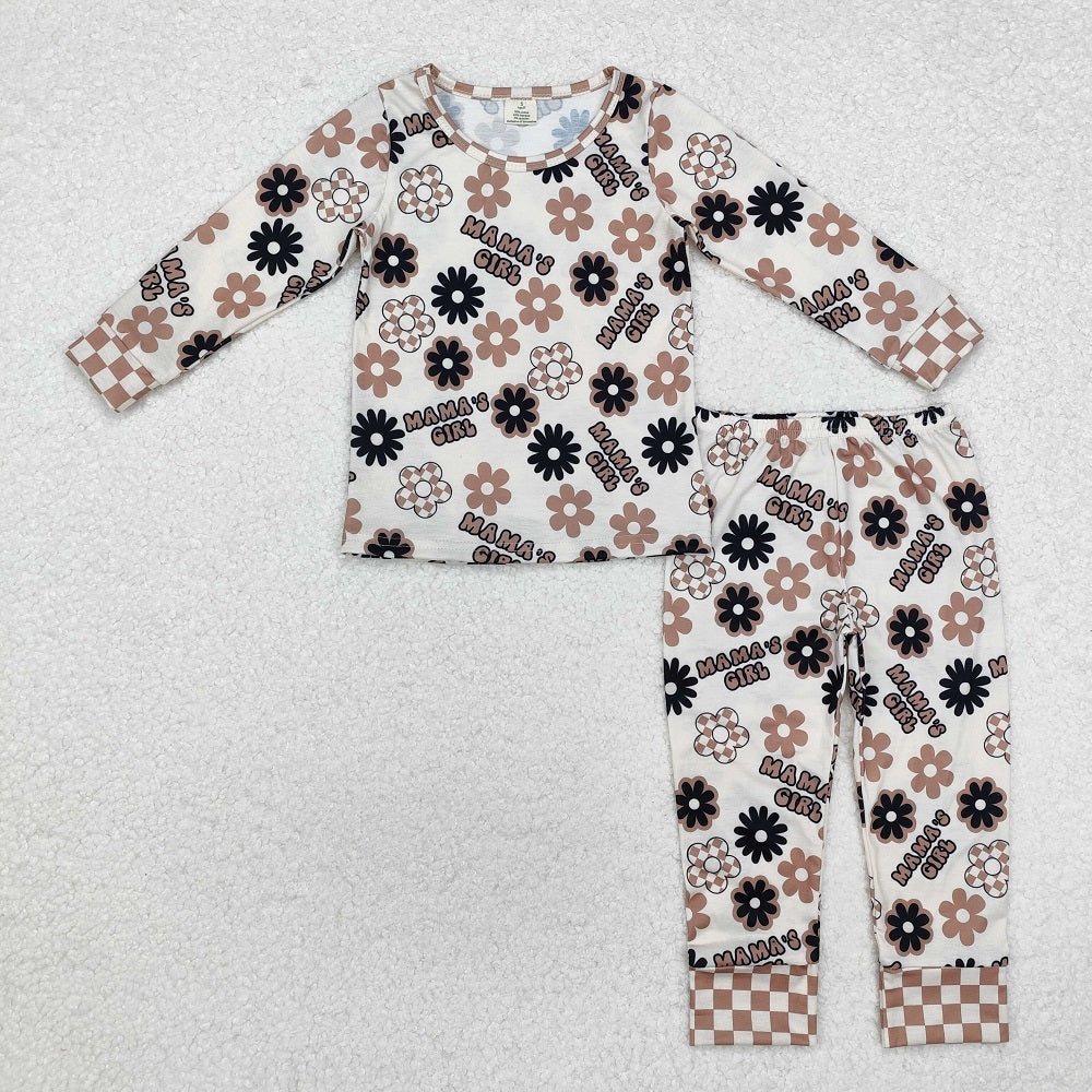 GLP1984 Bamboo mama's girl Beige floral long-sleeved trousers pajama set