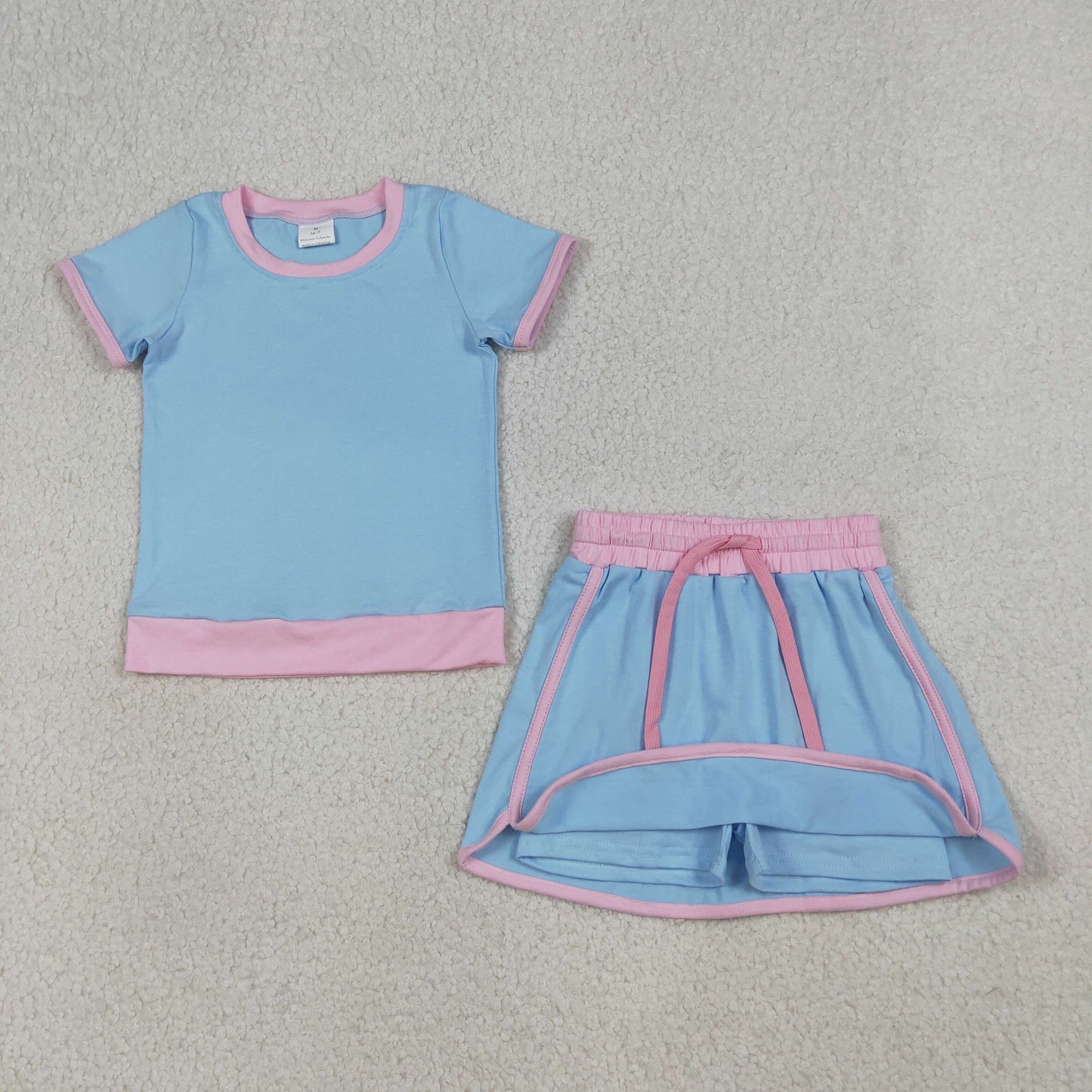 solid pink blue skort set girls clothing