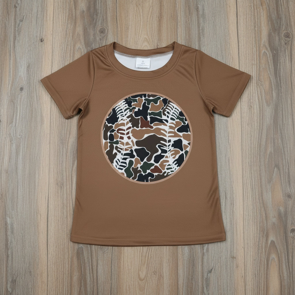 camo baseball tee boy t-shirt