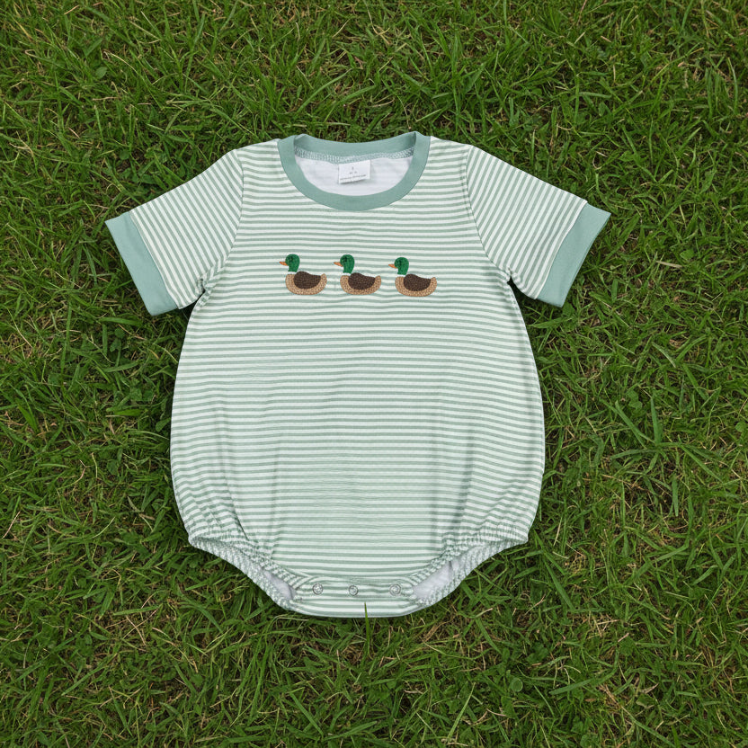 green stripes duck embroidery boy bubble