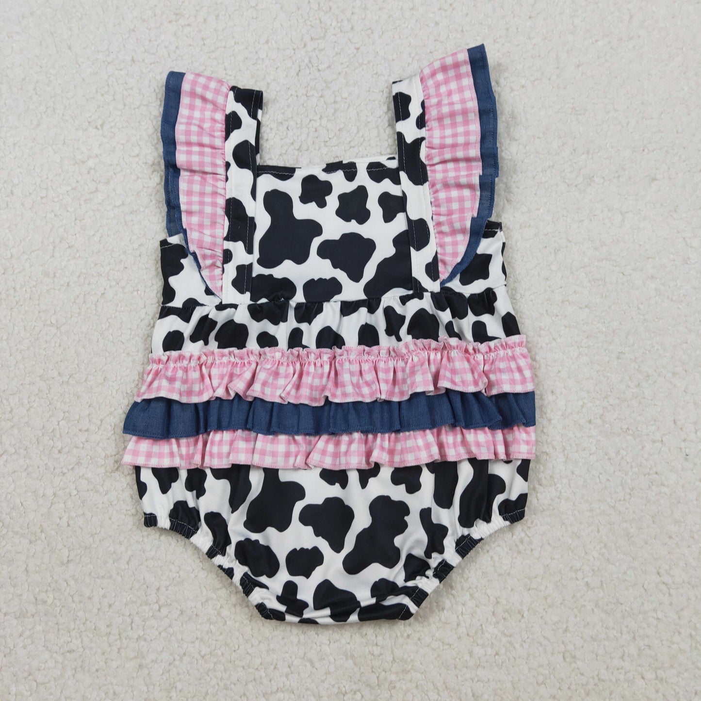 SR3898 cow print bubble romper baby clothes