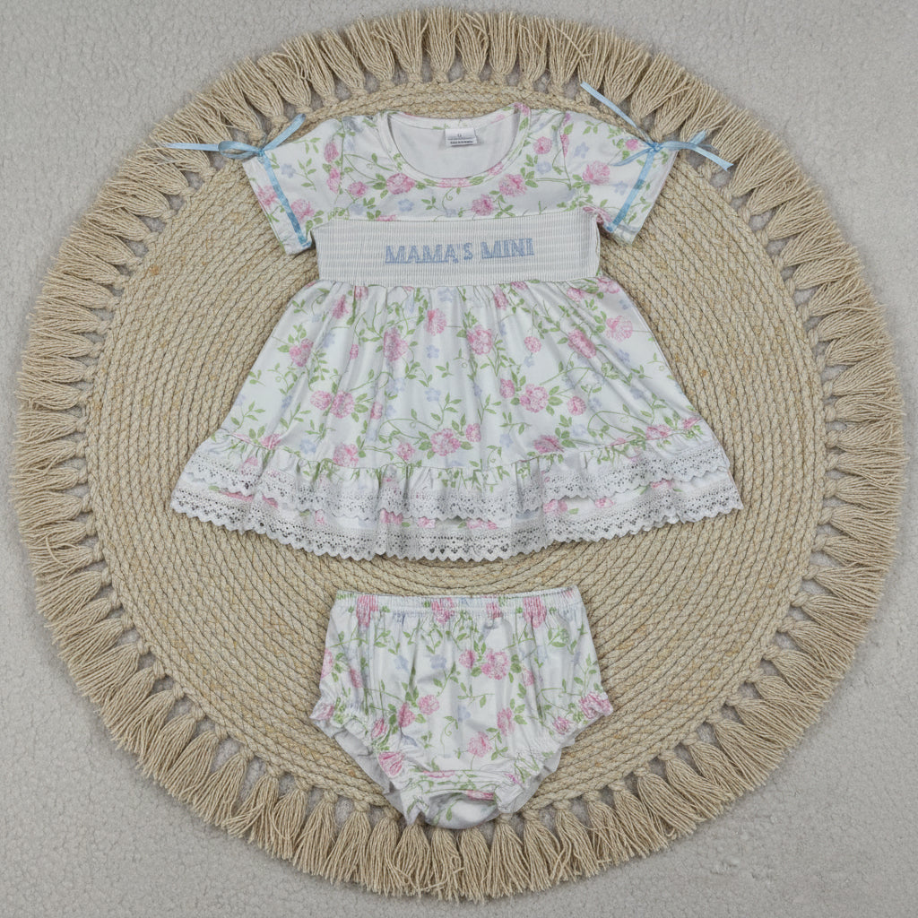 mama's mini floral embroidery bummie set