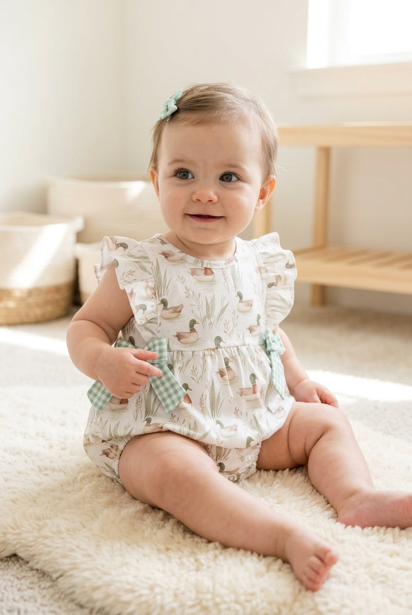 flutter sleeve girl bubble baby clothes