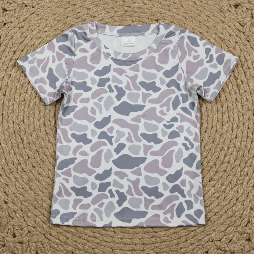 gray camo tee summer boys top