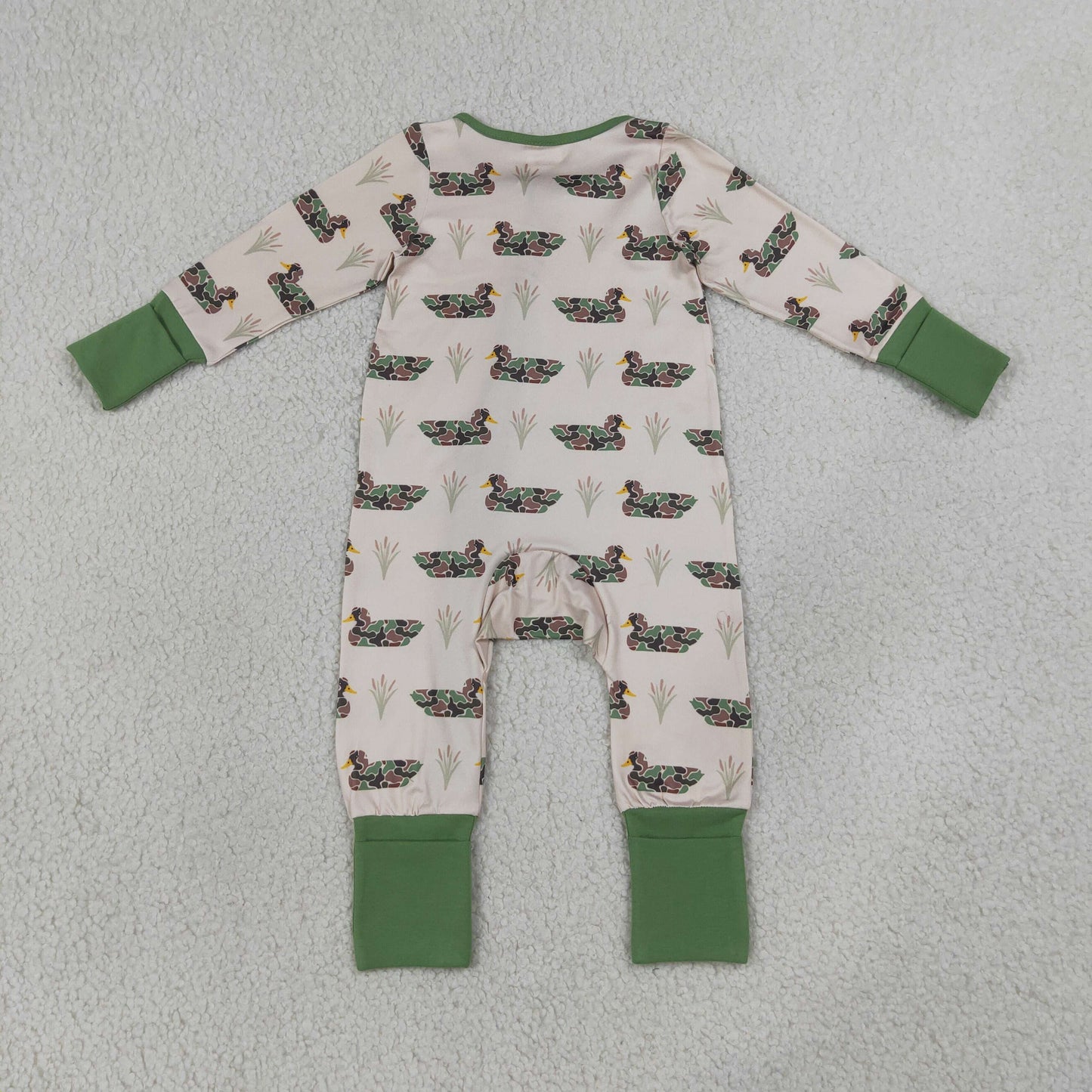 LR3117 long sleeve camo duck zipper sleeper baby clothing
