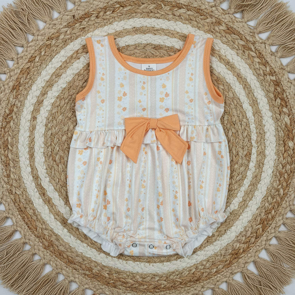 SR4122 striped floral romper baby girl clothes