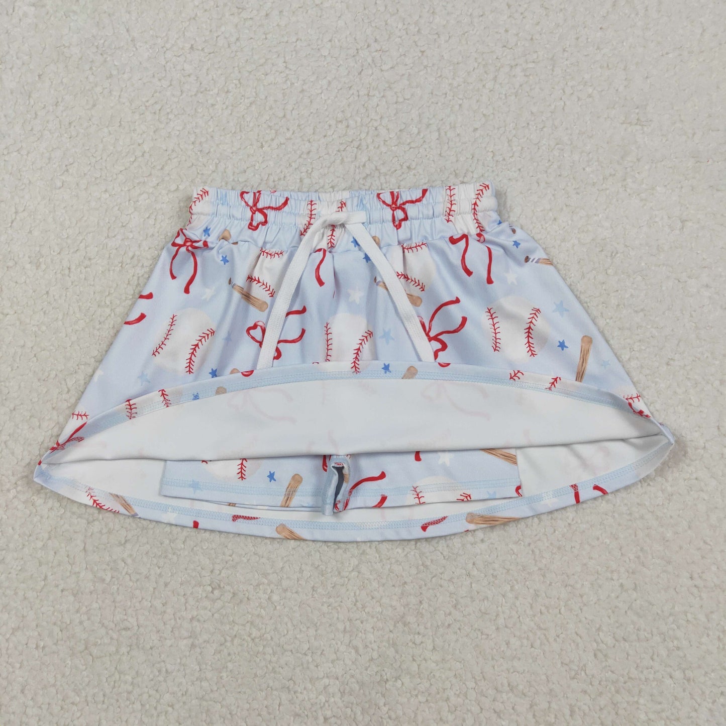 red bow and baseball athletic skort