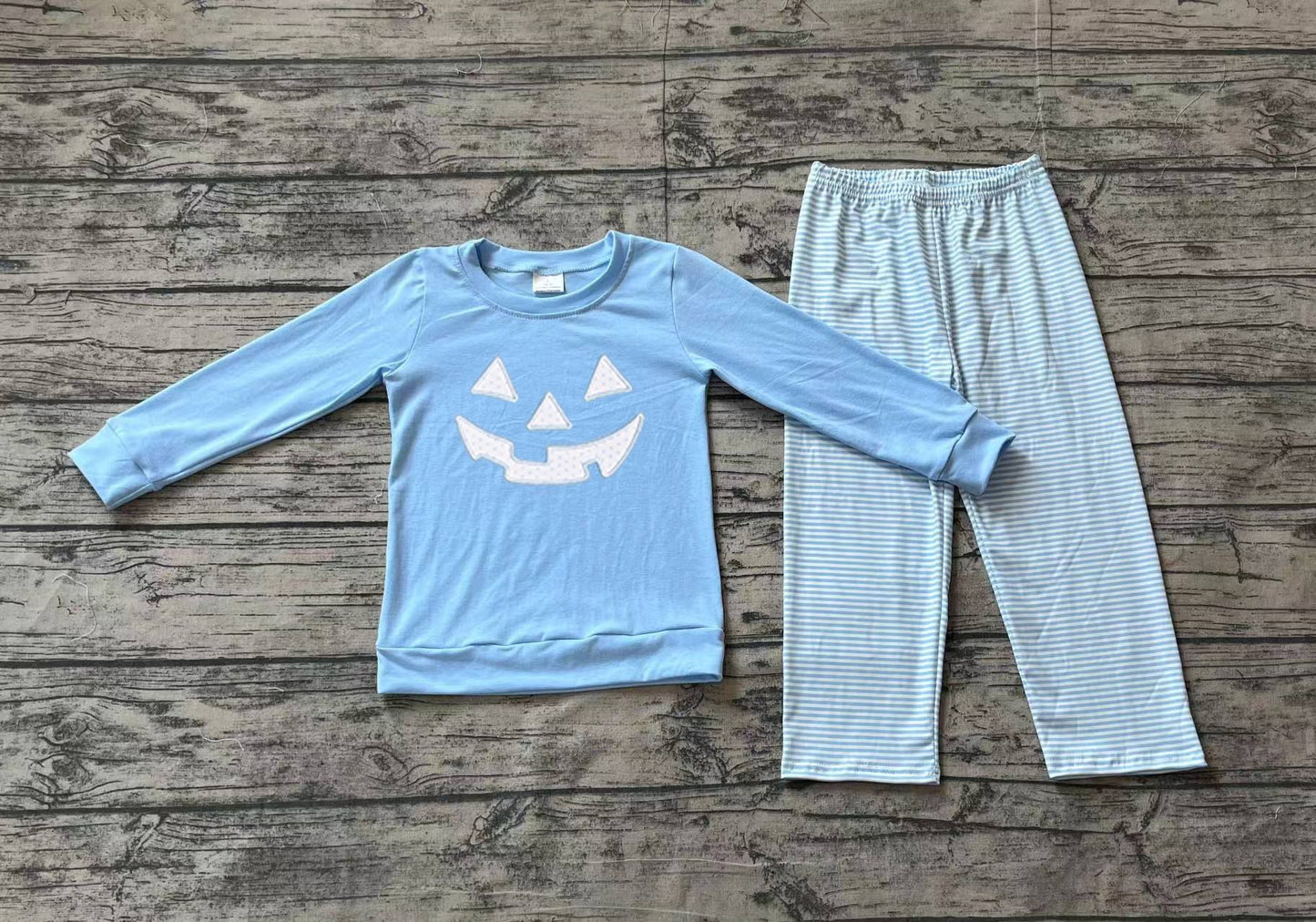BLP0610 Halloween Blue Long Sleeve Striped Pants Suit 2024 8.19